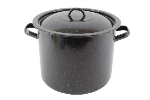 Enameled Pot Black 45cm 53 Liter + Lid