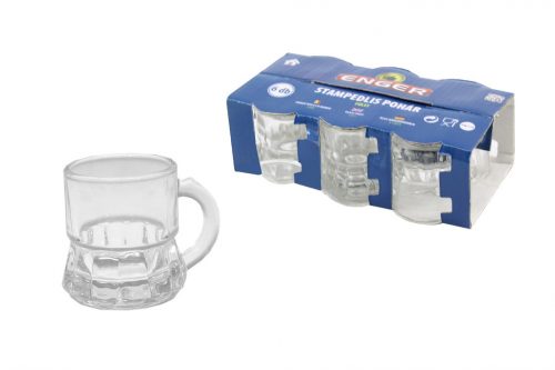 Cup Glass Stamped with Ears 6pcs eng-174