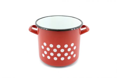 Enameled Pot Red Decor 19cm 5 Liter