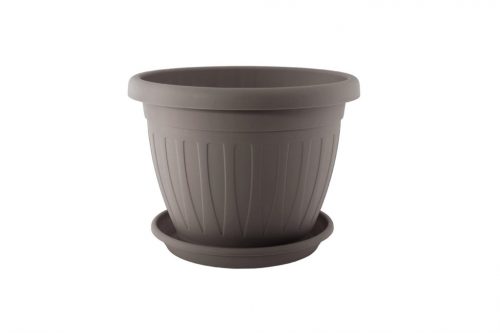 Flower pot + Coaster Venecia 36cm Mocha