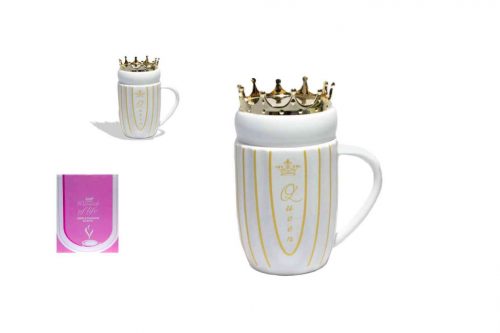 Mug Ceramic + Crowned Top 350ml Lu-15