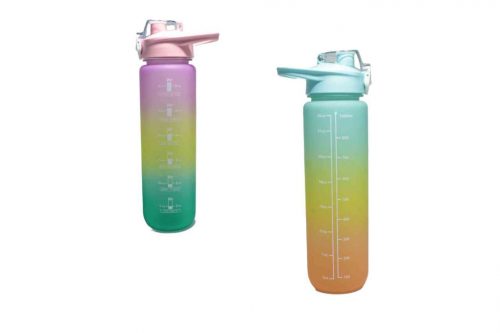 Water Bottle Motivational Color + Suction Cup 1 Liter Lu-21