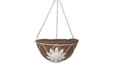 Coconut Hanging White Floral 220-39 - D25*H13cm