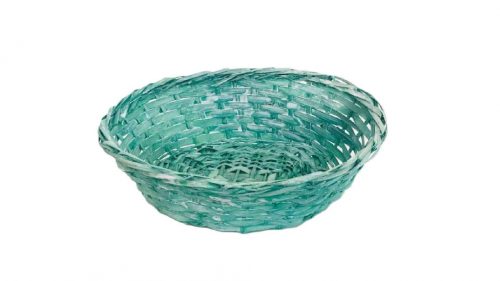 Bambusz Kosár Ovál Zöld 208-47/GREEN - 27*22*H8cm