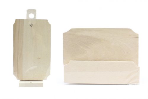 Cutting board Wood 6 pcs + Holder