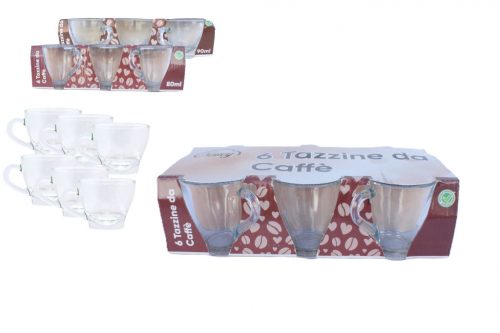 Mug Glass Coffee 80ml Cappuccino 6 Pieces