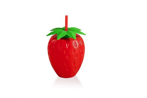 Mug Plastic Strawberry Shape 800ml With Suction Cup L-00822