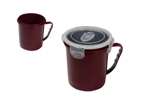 Microwavable Plastic Mug with Lid 700ml BG-489 (36/#)