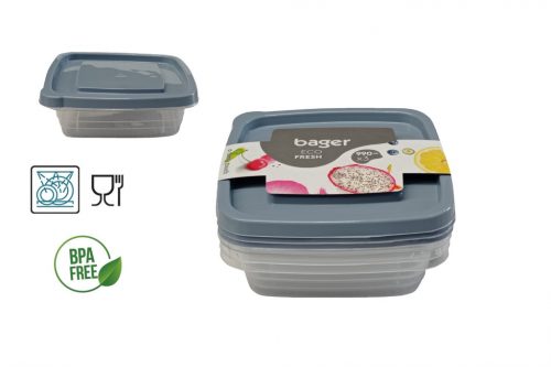 Food Storage Box Set Square 3 Pieces 3*990ml BG-659