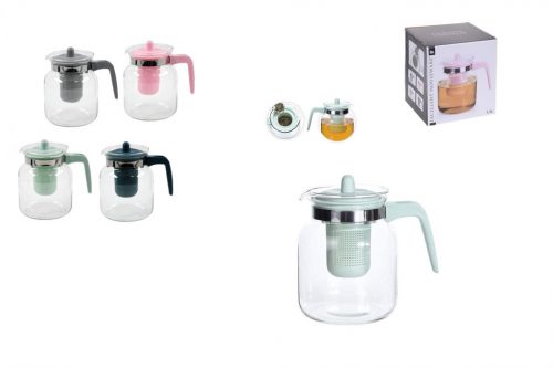 Heat Resistant Glass Teapot with Filter 1.5 Liter Colored CE400050/C80652140