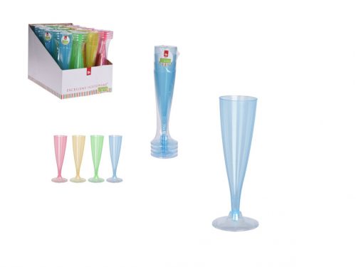 Party Glass Champagne Plastic Colored 130ml 4 Pieces 178000450