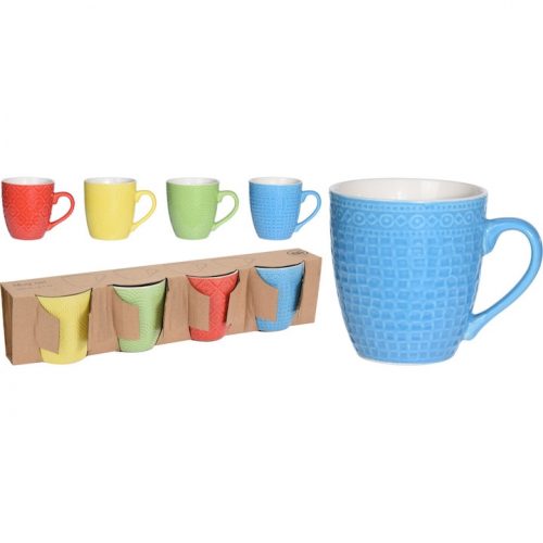 Mug Ceramic Colored 240ml 4 Pieces Q96000080