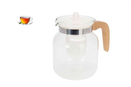 Teekanne aus hitzebeständigem Glas mit Filter, 1,5 Liter, weiß, C80652410